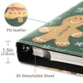 thumbnail image 3 of FORMRS 3 Ring Photo Album 4"x6" Self Adhesive Large Capacity PU Leather Cover, Beige Christmas Gingerbread, 3 of 8
