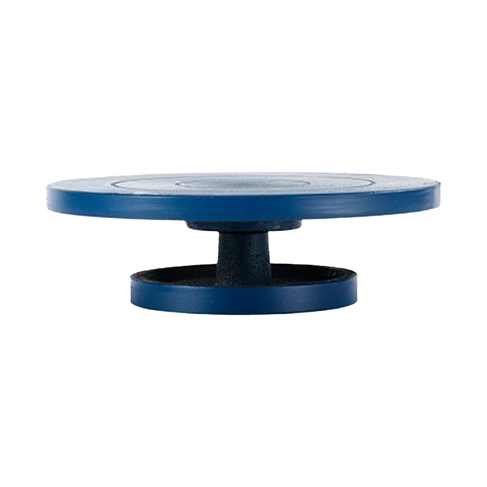 Pottery Banding Wheel Sculpting Wheel Rotating Table Pottery Tool Accessory Metal Construction with Ball Bearing for Clay Modeling Sculpture Blue 17cm