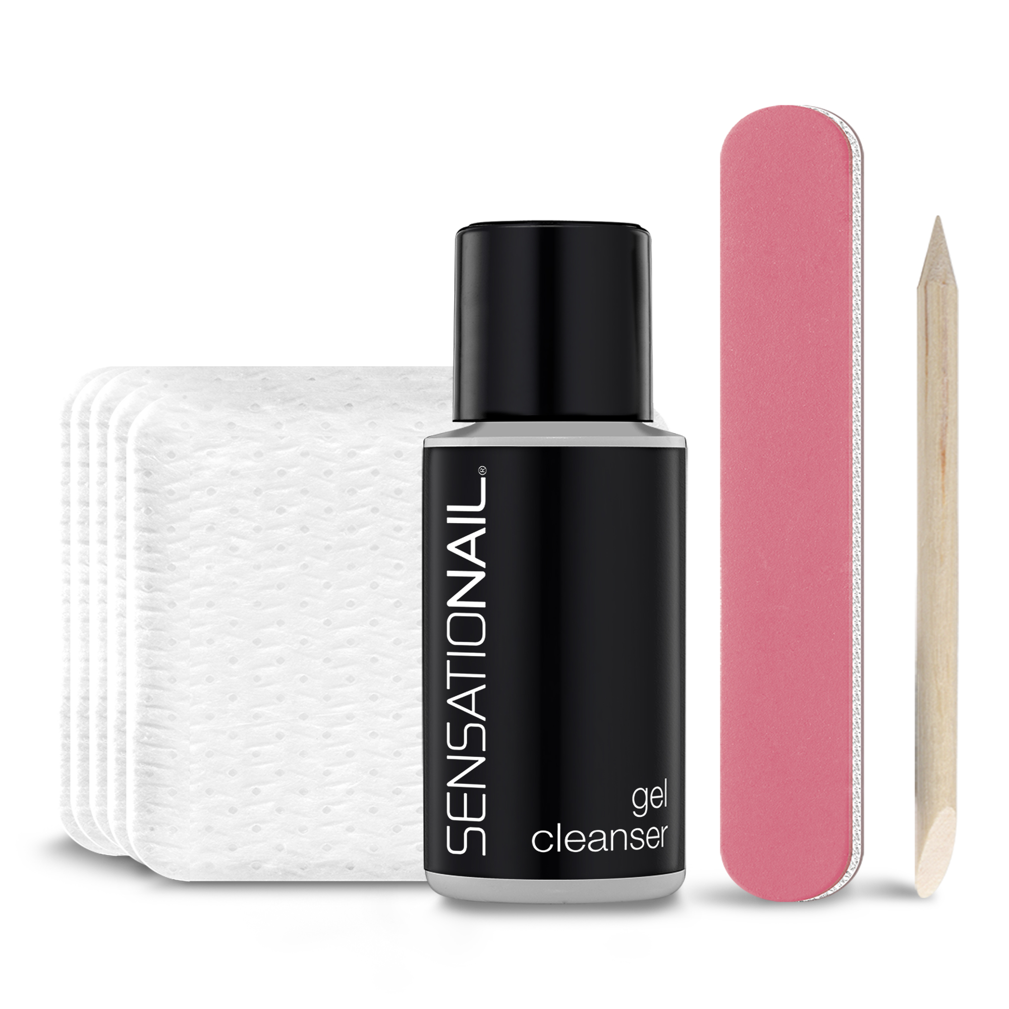 Sensationail Gel Cleanser Kit, 12 Lintfree Wipes, Buffer & Mani Stick