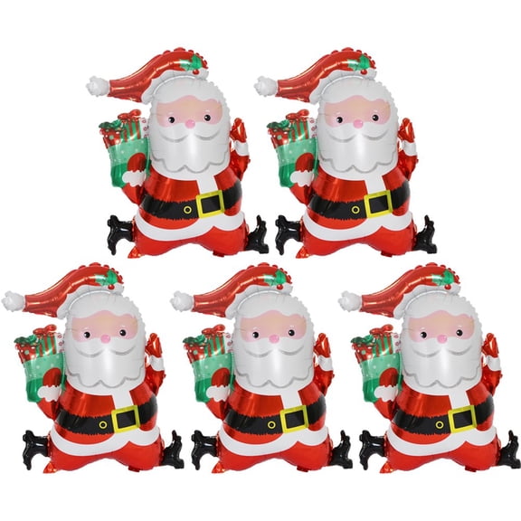 Inflatable Christmas Decorative Balloons 2pcs Santa Claus Balloons Xmas Theme Balloons for Home Party Decorations