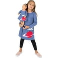 thumbnail image 3 of Leveret Girl and Doll Cotton Dress Planet 8 Year, 3 of 4