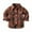 Brown, variant on Lilgiuy Toddler Boys' Girls' Flannel Plaid Shirt Button Down Long Sleeve Jacket Lapel Shacket Coat Tops Casual Outwear for Daily Life