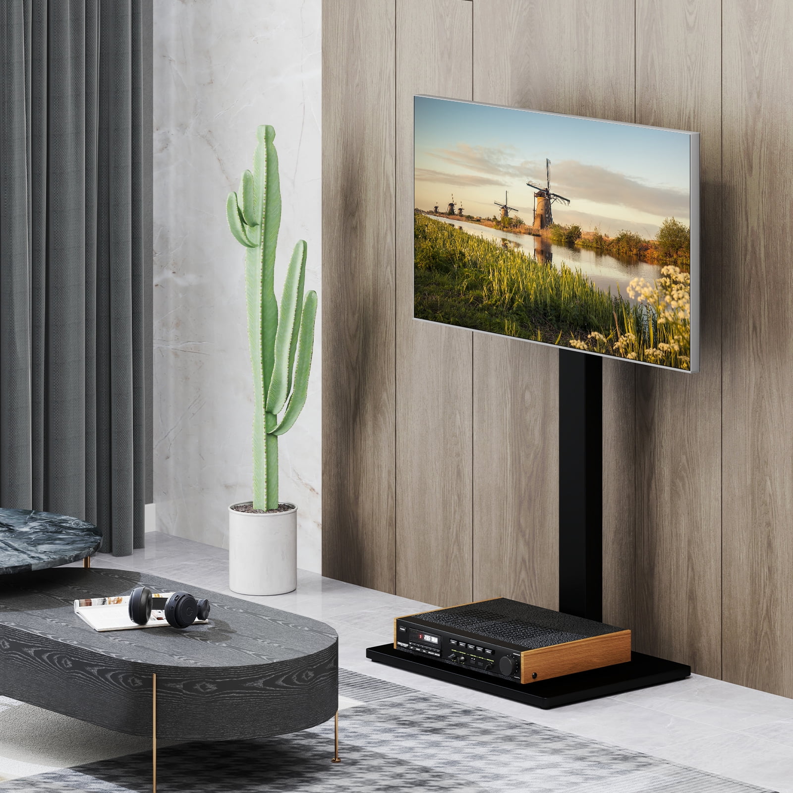 Gymax Floor TV Stand Universal TV Stand for 32-70 Inch TVs up to 110 lbs Mount Stand