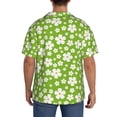 thumbnail image 7 of Goofa Green White Flowers Printed Men's Casual Short-sleeved Shirt,Lightweight Breathable Button-down,Summer Casual men's top,Versatile Fashion shirt-4X-Large, 7 of 7