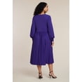thumbnail image 4 of ELOQUII Women's Plus Size Knot Front Pleated Skirt Dress, 4 of 4