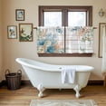 thumbnail image 4 of Beach Coastal Tier Curtains 36 Inch Length, Summer Nautical Coral Shell Botanical Vintage Cafe Short Curtains for Bathroom Over Sink, Small Kitchen Curtain Light Filtering Drapes 2 Panels 27.5"Wx36"L, 4 of 8