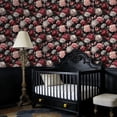 thumbnail image 2 of Floral Peel and Stick Wallpaper Floral Peonies Black Wall Mural 17.7in x 9.8ft Self Adhesive Removable Wall Paper Renter Friendly Wallpaper for Bedroom Nursery Kids, 2 of 8