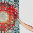 thumbnail image 3 of Creowell  Coral and Teal Shower Curtain, Modern Tribal Mandala Tibetan Healing Motif with Floral Geometric Ombre Art, Cloth Fabric Bathroom Decor Set with Hooks, Coral Teal White, 3 of 7