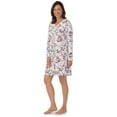thumbnail image 4 of Aria Women's 100% Cotton Long Sleeve V-Neck Nightgown, Sizes S-3X, 4 of 7