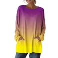 thumbnail image 5 of Wowcloth Women's Ombre Long Sleeve Top, Casual Loose Fit with Pockets for Daily Wear and Travel, 5 of 7