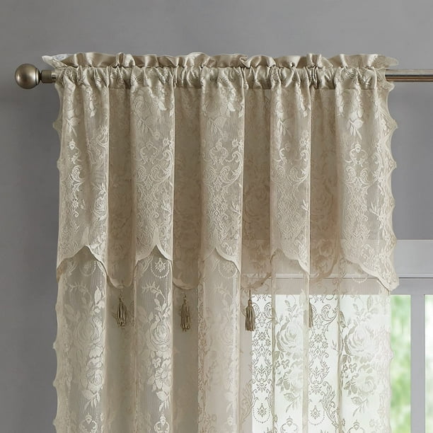 Semi Sheer Lace Curtains, Lace Curtains 46 Inches Long