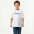 thumbnail image 2 of Boys Graphic T-Shirt Chicago City Retro Script Kids Tees 100% Cotton Short Sleeve Tops Ages 4-13Y, 2 of 4
