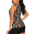 thumbnail image 3 of Balery Watercolor Romantic Paisley Camiseta sin mangas estampada ligera para mujer, tops de entrenamiento sin mangas, camisetas de yoga transpirables de secado rápido.-Small, 3 of 7