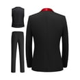 thumbnail image 2 of 4pcs Men Suit Tuxedo Vest Pants Tie Shawl Collar Single Breasted One Button Flap Pockets for Wedding Party Groom Groomsmen Men Formal Attire, 2 of 7
