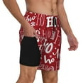 thumbnail image 3 of Balery Ho Pattern Funny Christmas Mens Swim Trunks Swim Shorts for Men Quick Dry Inseam Beach Shorts with Compression Liner Pocket-3X-Large, 3 of 9