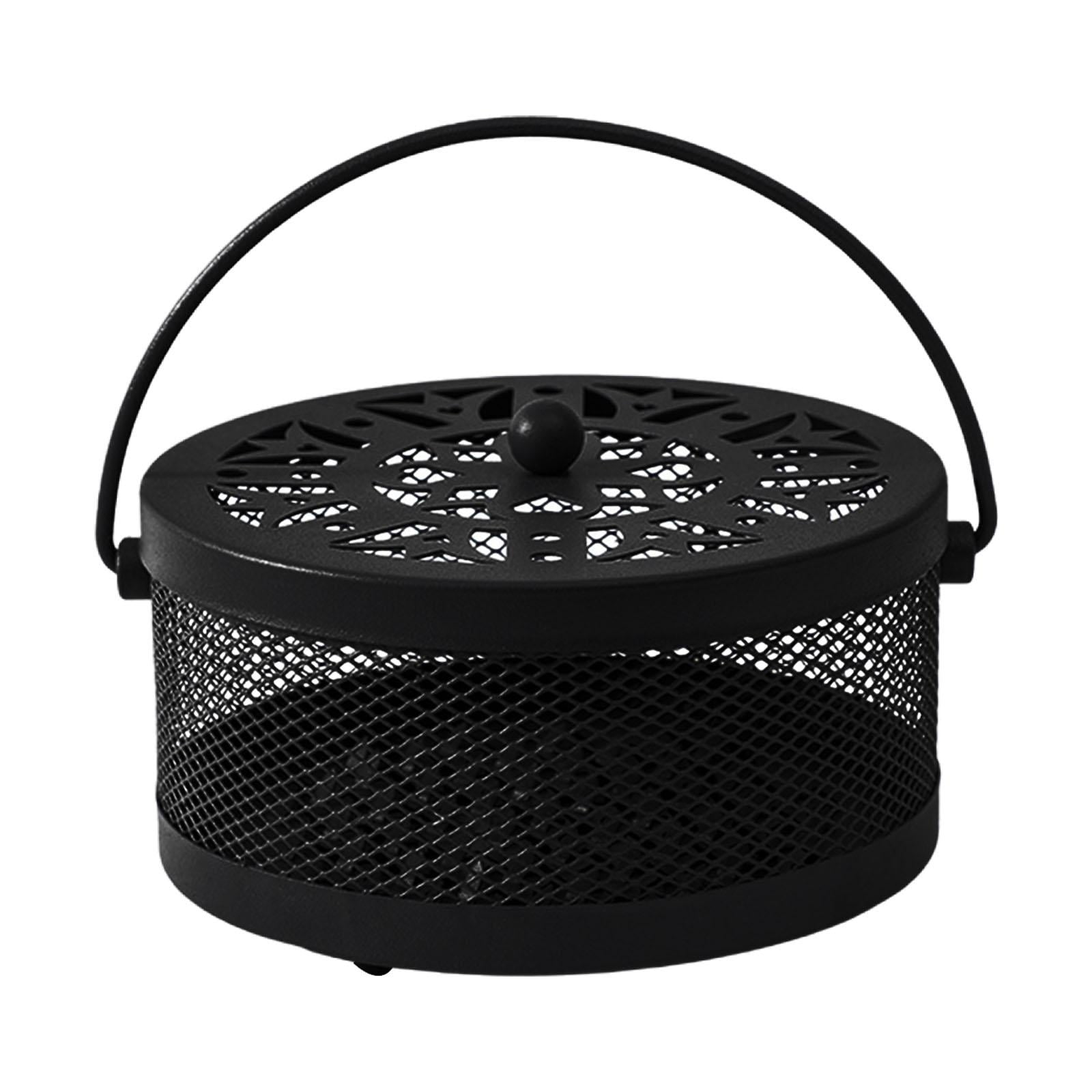 QccHieUs Coil Holder Censer Round Portable Hollow Stand Hanging Incense Burner Holder for Black