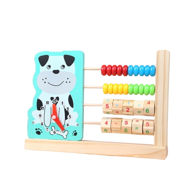 Reloj de aprendizaje, juguete de aprendizaje de matemáticas, juguete de habilidad de aprendizaje de madera, juguete de educativo Perro