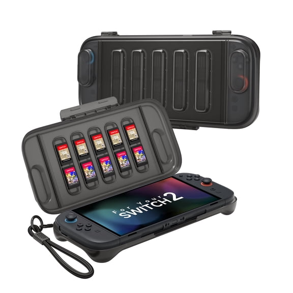 JSAUX Hard Protective Case for Nintendo Switch 2 (2025), Slim Portable Carrying Shell with 10 Game Card Slots, Dustproof Full Protection Cover-PC0116