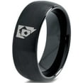 thumbnail image 1 of Tungsten Nevada The Silver State Playing Cards Band Ring 8mm Men Women Comfort Fit Black Dome Brushed Polished, 1 of 4