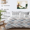 thumbnail image 3 of 3 Piece Teal Blue Grey Geometric Duvet Cover Set Full Size, Microfiber Comforter/Quilt Cover with Corner Ties and 2 Pillowcases, Morocco Abstract Art All Season Soft Bedding with Zipper Closure, 3 of 8