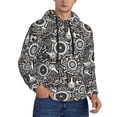thumbnail image 2 of Kdxio Bicycles Parts Print Mens Casual Hooded Collar Drawstring Hoodies Pullover Sweatshirts Casual Long Sleeve Shirts-X-Large, 2 of 7