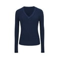 thumbnail image 1 of Haut Chandail à Manches Longues pour Femmes Col Rond Blouse Décontractée Confortable pour Usage Quotidien Tissu Extensible Doux Tenue Polyvalente, 1 of 2
