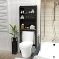 thumbnail image 4 of Over The Toilet Storage Cabinet Bathroom Space Saver Organizer Freestanding Wood Storage Cabinet,Espresso 02, 4 of 7