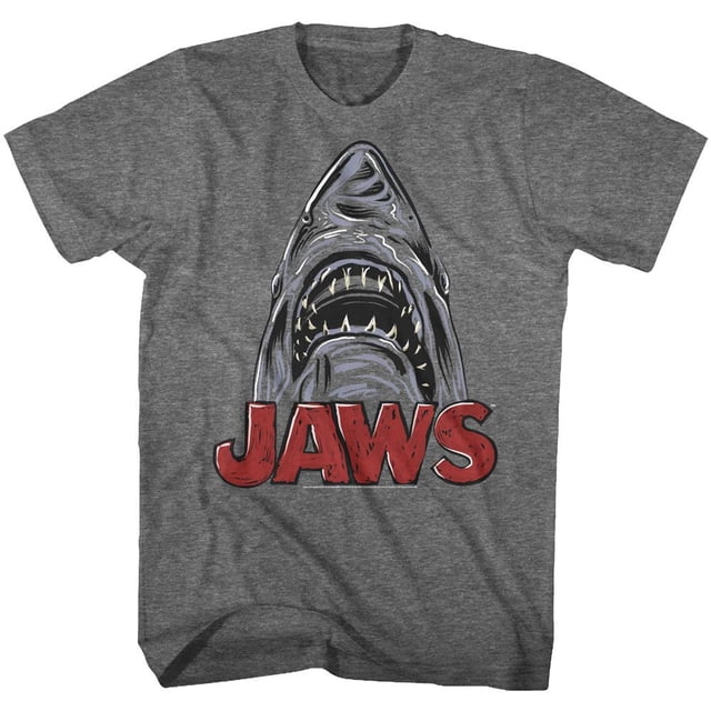 Jaws Sketchy Shark Graphite Heather Adult T-Shirt