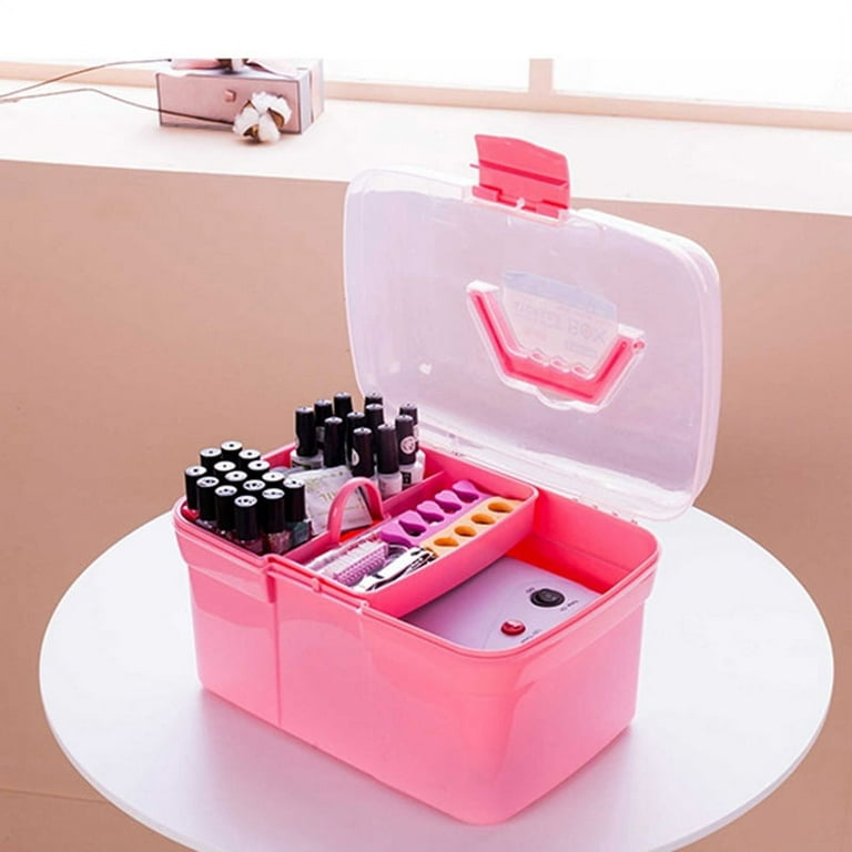1pc/Exquisite Nail Polish Storage Box, Transparent Dressing Table Cosmetics  Tool Display Rack, Desktop Nail Polish Glue Multi-Functional Makeup Box
