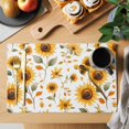 thumbnail image 2 of Summer Sunflower Placemats Set of 12, Yellow Flowers Botanical Pastoral Non-Slip Place Mats Washable Table Mats for Kitchen Dining Table Decorations Indoor/Outdoor, 2 of 9