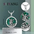 thumbnail image 2 of CACA LADY Holy Archangel Malachite Necklace 925 Sterling Silver Patron Amulet Medal Jewelry for Men, 2 of 5