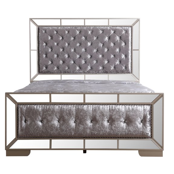 Hollywood Hills Silver Champagne King Panel Beds