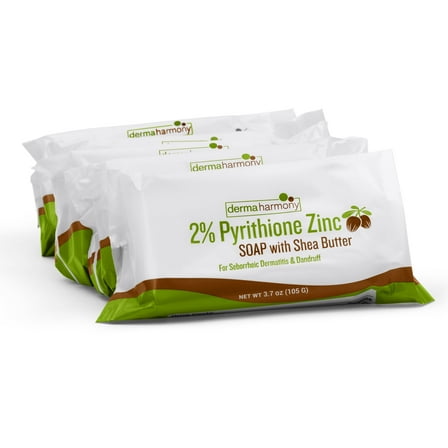 DermaHarmony  2% Zinc Pyrithione (ZNP BAR) Shea Butter Soap (2 Bars) 3.7 oz ea