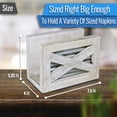 thumbnail image 2 of Rustic Napkin Holder For Table Farmhouse Napkin Holder Wood Napkin Holders For Kitchen Rustic White, 2 of 7