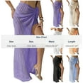 thumbnail image 3 of Beach Dress for Women Boho Tie Front Breathable Long Split Wrap Sarong Skirts Swimwear Cover Ups, 3 of 7
