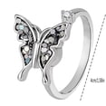 thumbnail image 5 of HomeKingdee Butterfly Spinner Anxiety Ring - Adjustable Open Ring with Inlaid Rhinestones Metal Jewelry for Women, Gift for Mom, Girlfriend, Weddings, Parties, 5 of 5