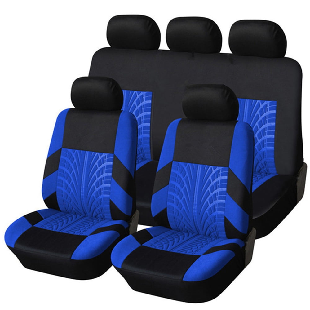11Pcs Luxury Car Seat Covers Front +Back Seat Black Scratch proof Four