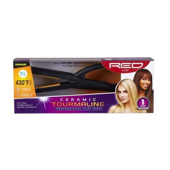 KISS - RED 1 1/2' CERAMIC FLAT IRON