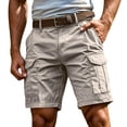 thumbnail image 2 of Cargo Shorts for Men Summer Workout Hiking Shorts Elastic Baggy Golf Fishing Casual Outdoor Work Short Beige M, 2 of 6