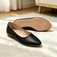thumbnail image 6 of Meckior Women's Flats Shoes Comfortable PU Leather Slip On Round Toe Ballet Flats Casual Dress Flat Shoes for Walking, 6 of 8