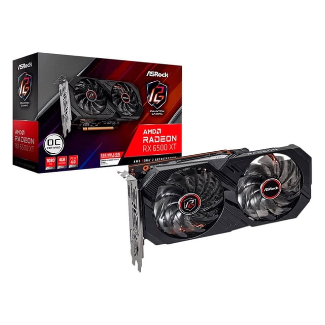 Tarjeta de Video ASROCK Radeon RX 6500 XT Phantom Gaming D 4GB OC RX 6500XT PGD 4GO negro