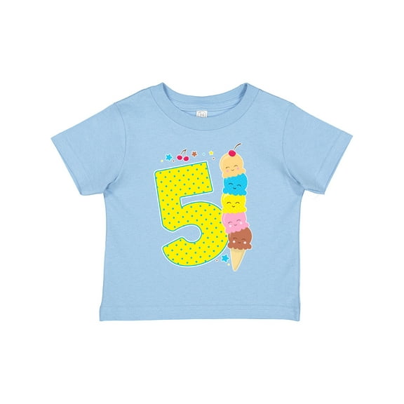 Inktastic Ice Cream Fifth Birthday Blue Boys or Girls Toddler T-Shirt