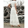 thumbnail image 3 of Robe Maxi en Dentelle Blanche à Col en V pour Femme, 3 of 11