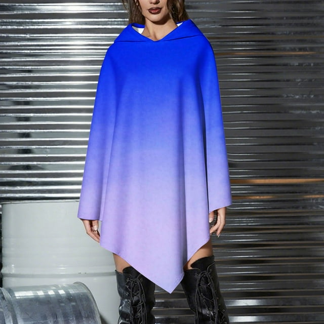 Pincandy Chandail à Capuchon Style Poncho pour Femmes en Molleton, Couvre-Maillot pour Temps Froid
