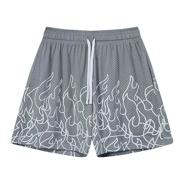 Pantalones Cortos Atléticos para Hombres Impresión de Verano Playa Fitness Run Casual Sports Mesh Pantalones Cortos de Transpirabilidad