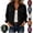Black, variant on Womens Long Sleeve Cropped Jacket Lapel Button Down Casual Shacket with Pockets for Daily Outdoor Wear