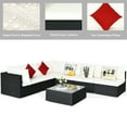 thumbnail image 4 of Costway 7PCS Patio Rattan Furniture Set Sectional Sofas Off White & Navy Cushion Covers, 4 of 8