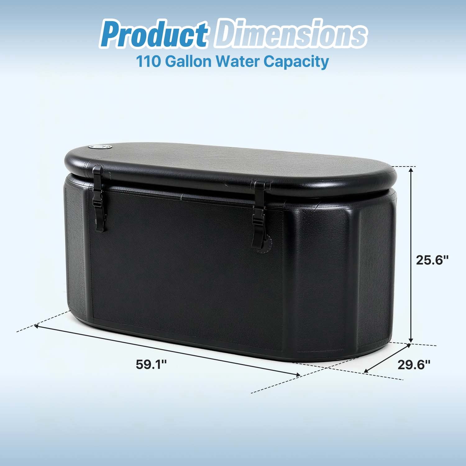 BaPiPro XL Portable Ice Bath Tub for Athletes, 300L/79GAL Capacity, Inflatable Cold Plunge Tub with Cover & Pump, Woven Brushed PVC, Black