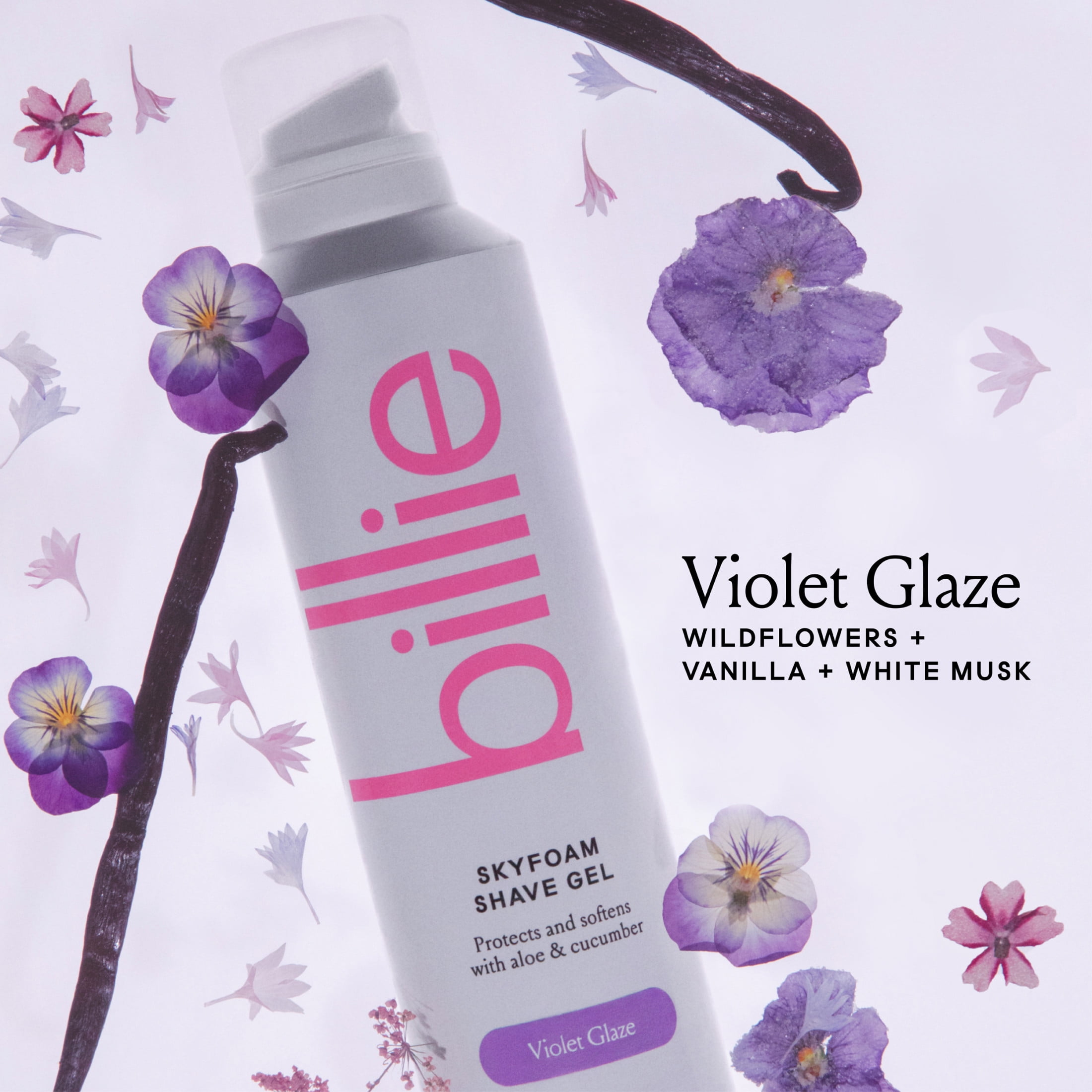 Billie SkyFoam Womens Shave Gel, Violet Glaze Scent, 6.7 fl oz