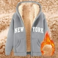 thumbnail image 4 of New York Hoodie 2025 Fall Winter Fleece Lined Zip Up Hoodies Pockets Streetwear Hooded Sweatshirt Hoodie Women Jacket, 4 of 6